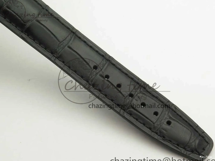 MIROTIME 0129 Snug Portofino IW391022 SS ZK 1:1 Best Edition White Dial Gold Markers On Black Leather Strap A 7130